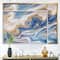 Designart - Ocean Blue Golden Jasper Agate II - Modern Canvas Wall Art Print in Black Frame